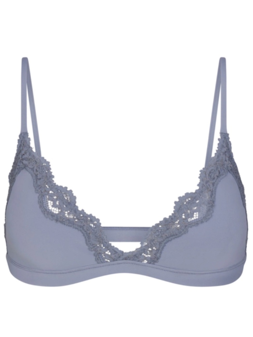 Skims Fits Everybody Lace Triangle Bralette in Slate Tonal; NWOT, Size L